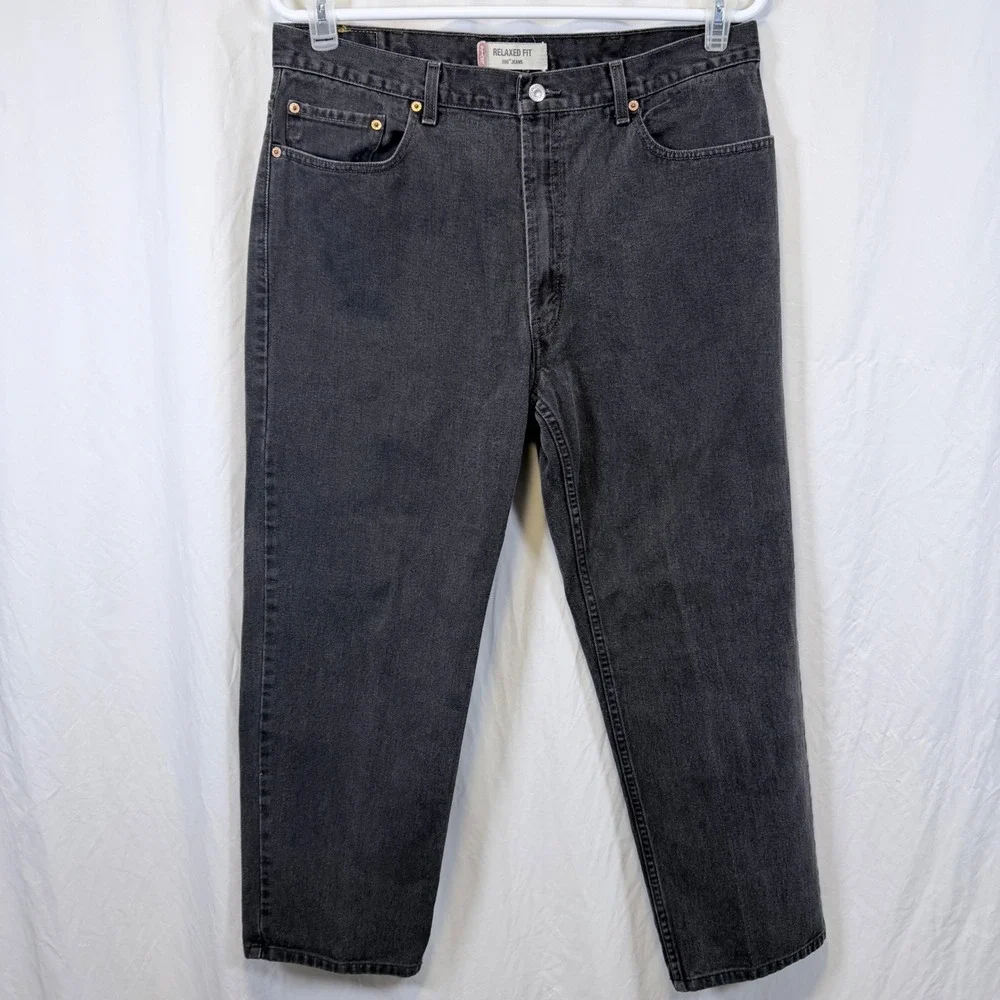 Levi's Jeans 550 Relaxed Fit‎ Black Tapered Leg Denim W38 L30